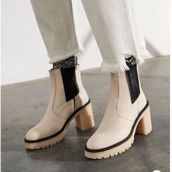 Free People James Chelsea Boot White Leather EU 36 US 6 - Picture 1 of 14